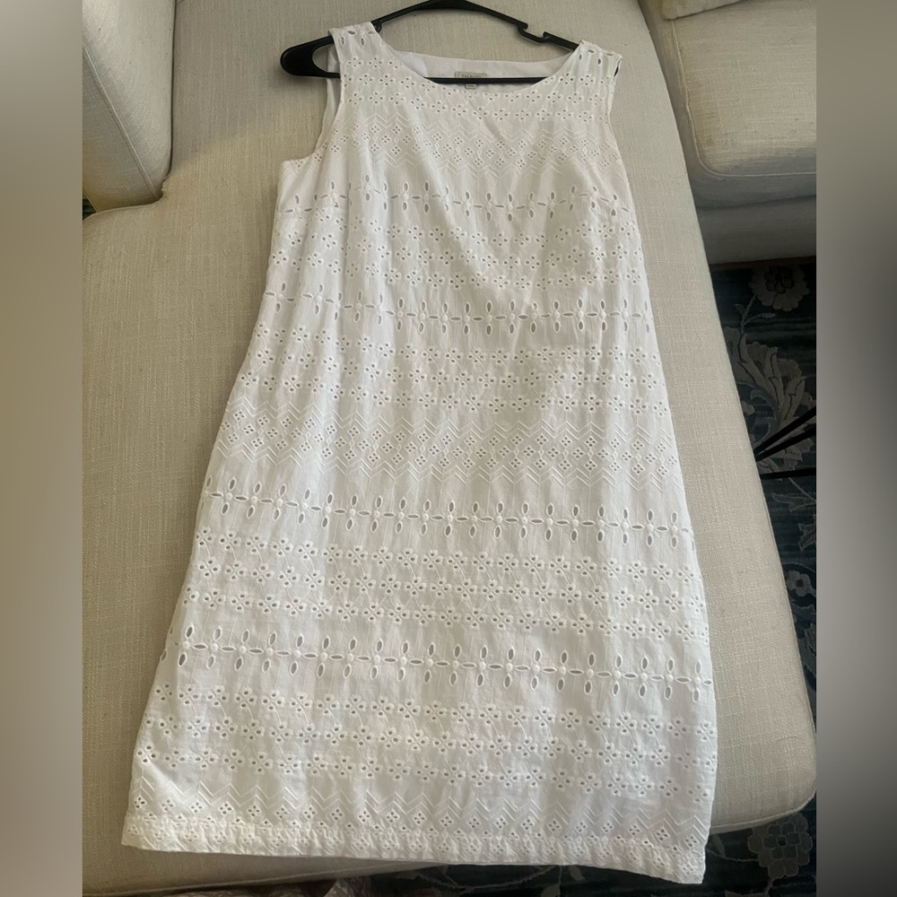 Talbots white eyelet sheath dress